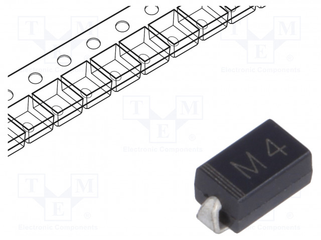 TASASUUNTAUSDIODI - SMD - 400V - 1A - SMA - UFMAX: 1,1V - IFSM: 30A - Diodit - M4-DCO - 1