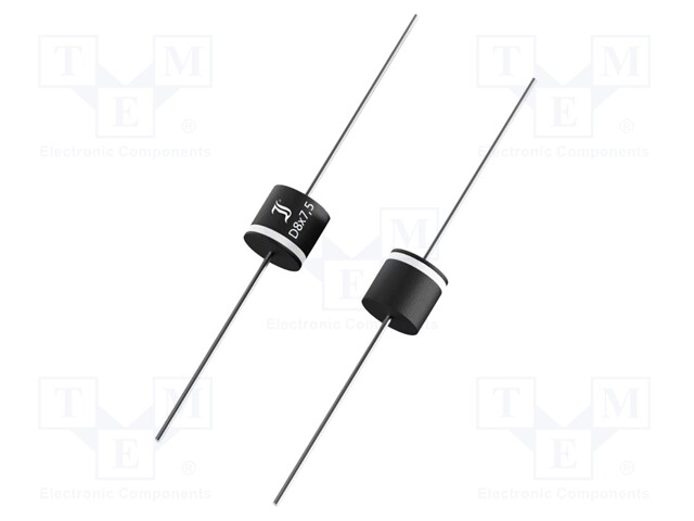 TASASUUNTAUSDIODI - THT - 100V - 5A - AMMO PACK - IFSM: 300A - Ø8X7,5MM - Diodit - MR821-DIO - 1