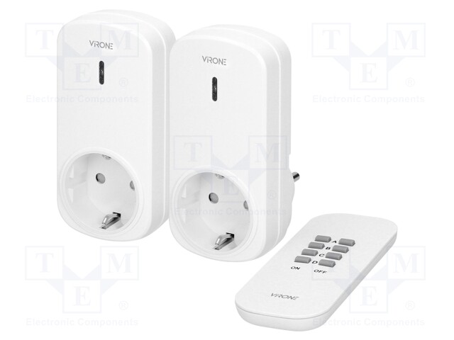 VERKKOPISTORASIA - LIITINASENNUS - 230VAC - IP20 VALKOINEN - Rakennusautomatiikka - VIR-RS-4-SCHUKO - 1