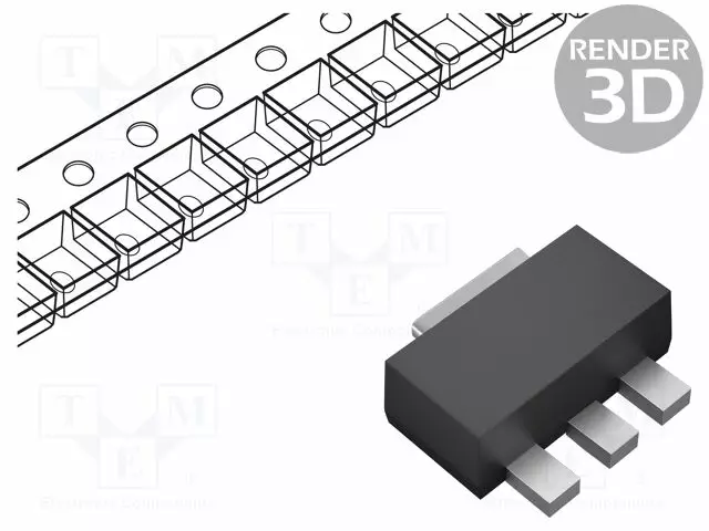 TRANSISTORI: NPN - BIPOLAARI - 80V - 1A - 500MW - SOT89 - Transistorit - BCX56-10-DIO - 1