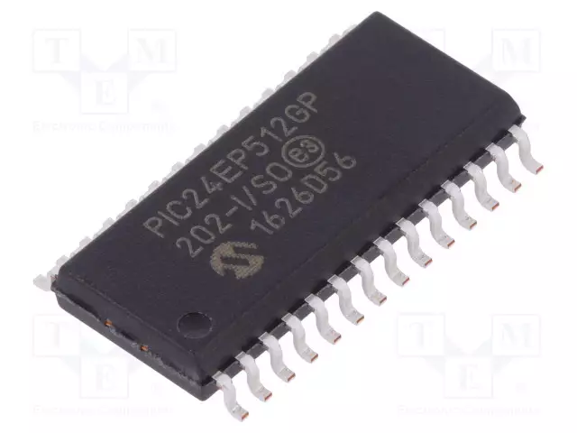 IC: PIC-MIKRO-OHJAIN - 512KB - 3÷3,6VDC - SMD - SO28 - PIC24 - TUUBI - PIC 16-bit sarja - 24EP512GP202-ISO - 1