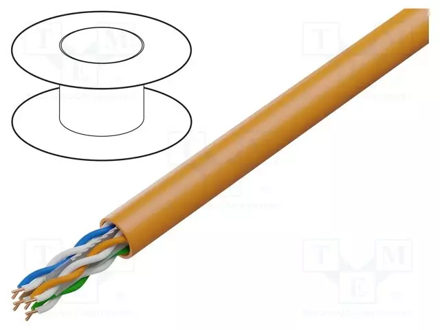 JOHTO - U/UTP - 4X2X23AWG - YKSISÄIKEINEN - CCA - PVC - ORANSSI 1GBPS - ATK-kaapelit - LCU6-10CC-0305.O - 1