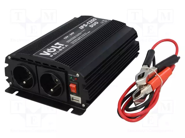 MUUNNIN: DC/AC - 600W - LÄHTÖJÄNNITE 230VAC - 10,5÷31VDC - 235X162X70MM - 92% - Invertterit ja jännitteenalentimet - IPS1200DUO - 1