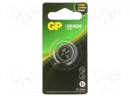 PARISTO: LITIUM - CR1620,NAPPIPARISTO - 3V - 78MAH - Ø16X2MM - Alkaliparistot - BAT-CR1620-2CPU1GP - 1