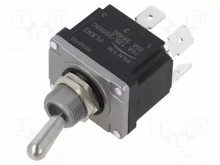 VIPUKYTKIN - ASENNOT: 2 - DPST - OFF-(ON) - 16A/250VAC - 20A/24VDC - Vipukytkimet - KN2-24X-P - 1