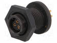 LIITIN: PYÖREÄT - N LIITINAARAS - 6,5A - 125V - PIN: 3 - EN2 - THT - SWITCHCRAFT liittimet - EN2P3F20P - 1