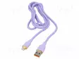 KAAPELI - CABLEXPERT - USB 2.0 - 1,5M - VIOLETTI - SILIKONI - 480MBPS - USB kaapelit ja adapterit - CC-USB2S-AM8PM1.5P - 1