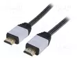 KAAPELI - HDMI-PISTOKE,MOLEMMIN PUOLIN - TEKSTIILI - 3M - MUSTA - HDMI, DVI, DisplayPort johdot - AK-HD-30P - 1