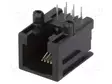 LIITIN: RJ12 - PISTORASIA - PIN: 6 - MATALAN PROFIILIN - 6P6C - PCB - THT - RJ liittimet - RJ12GLP-AMP - 1