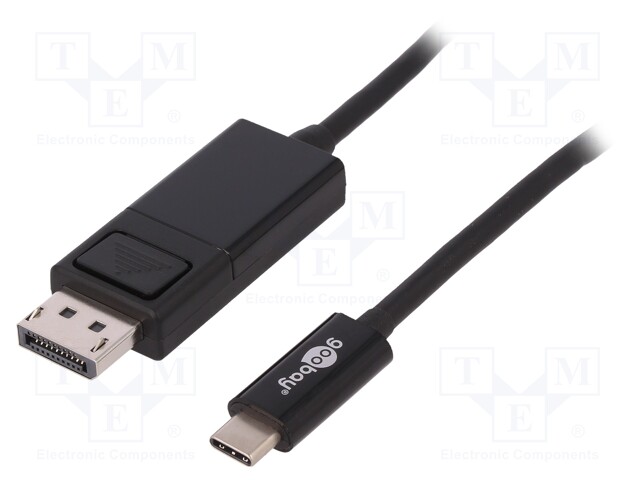 ADAPTERI - HIGH SPEED - DISPLAYPORT-PISTOKE,USB C PISTOKE - 1,2M - USB kaapelit ja adapterit - USB3.1-DP - 1