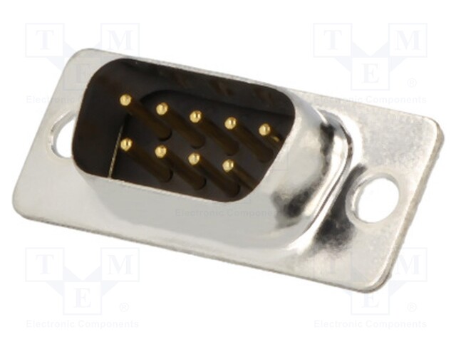 LIITIN: D-SUB - PIN: 9 - PISTOKE - UROS - JOHTOON - JUOTETTAVA - MUSTA - D liittimet - DM09-SP - 1