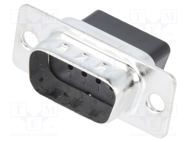 LIITIN: D-SUB - PIN: 9 - PISTOKE - UROS - JOHTOON - PURISTUS - MUSTA - D liittimet - DBC09-SP - 1