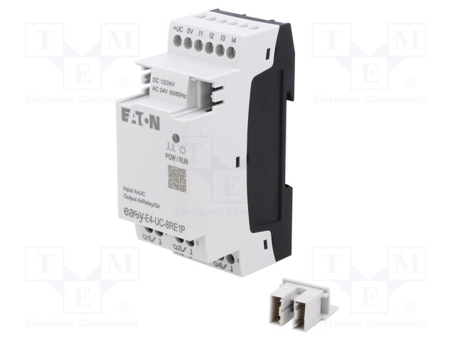 AUTOMATION MODULE: EXTENSION - IN: 4 - OUT: 4 - OUT 1: RELAY - 5A - 24VAC - Ohjelmoitavat releet - EASY-E4-UC-8RE1P - 1