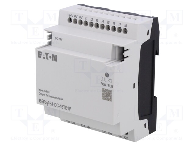 AUTOMATION MODULE: EXTENSION - IN: 8 - OUT: 8 - OUT 1: RELAY - 5A - 24VAC - Ohjelmoitavat releet - EASY-E4-UC-16RE1P - 1