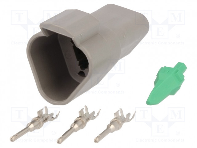 LIITIN: JOHTO-JOHTO - PISTOKE - UROS - DT - PIN: 3 - IP68 - JOHTOON - 13A - Ajoneuvoliittimet - S-DT04-3P - 1