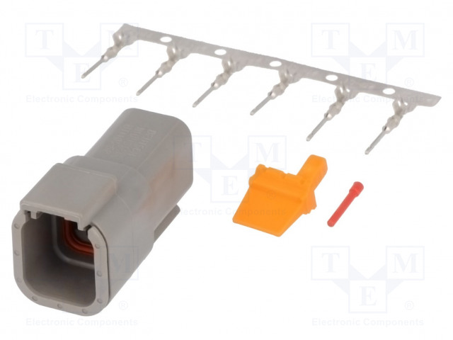 LIITIN: JOHTO-JOHTO - PISTOKE - UROS - DTM - PIN: 6 - IP68 - JOHTOON - 7,5A - Ajoneuvoliittimet - S-DTM04-6P - 1