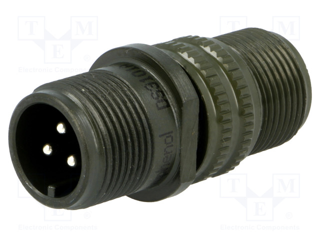LIITIN: PYÖREÄT - PISTOKE - JOHTOON - PIN: 3 - UROS - JUOTETTAVA - MS/DS - C16-1 EcoMate liittimet - DS3101A10SL-3P - 1