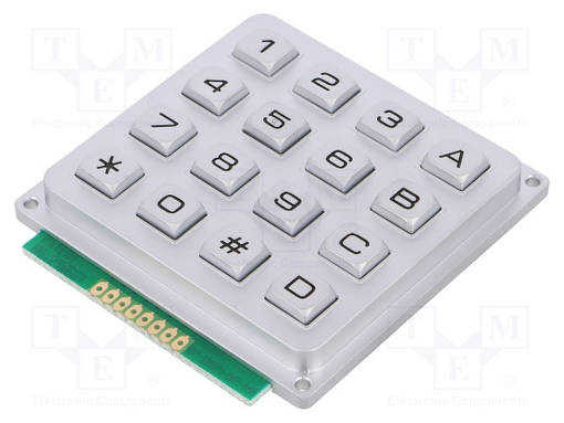 NÄPPÄIMISTÖ: METALLI - PAINIKK.LKM: 16 - EI OLE - METALLIOHM - 1,2N - Metalliset alfanumeeriset näppäimistöt - KB1604-MNS-WP - 1