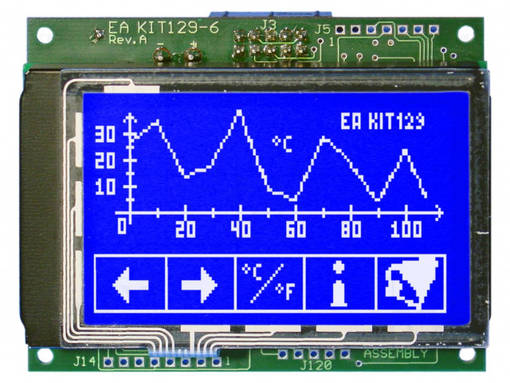 LCD NÄYTTÖ - GRAAFINEN - 128X64 - STN NEGATIVE - SININEN - LED - Älykkäät näytöt - EAKIT129-6LWTP - 1