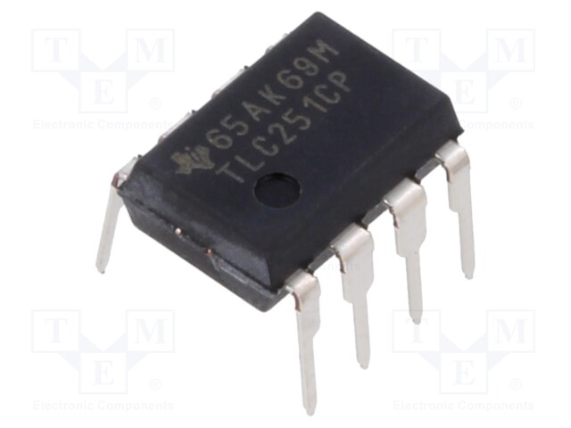 OPERAATIOVAHVISTIN - 1,7MHZ - CH: 1 - ±700MVDC÷8VDC,1,4÷16VDC - Operaatiovahvistimet - THT - TLC251CP - 1