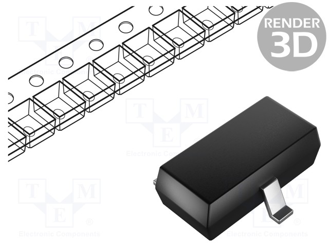 P-KANAVA MOSFET - TRENCH - UNI-POLAARINEN - -30V - -2,7A - 1,1W - Transistorit - SI2307-TP - 1