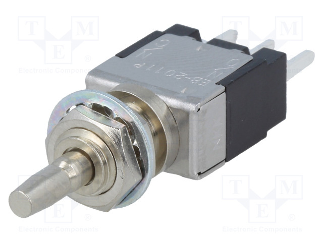 PAINOKYTKIN - AS: 2 - SPDT - 3A/250VAC - ON-(ON) - NÄPPÄIN: PYÖREÄ - Standardikytkimet - EB2011P - 1