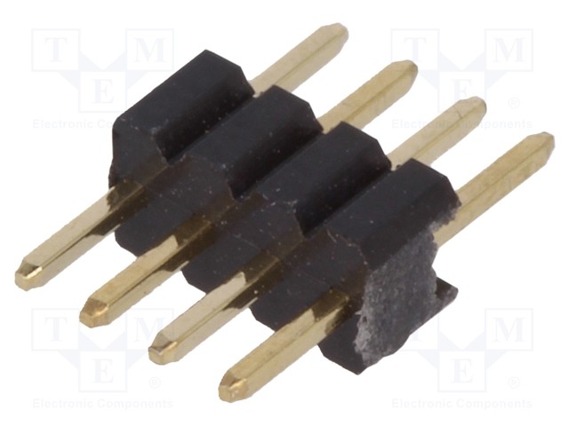 PIIKKIRIMA UROS - PIN: 4 - SUORA - 1,27MM - THT - 1X4 - KULLATTU - Piikkirimaliittimet - ZL319-4P - 1