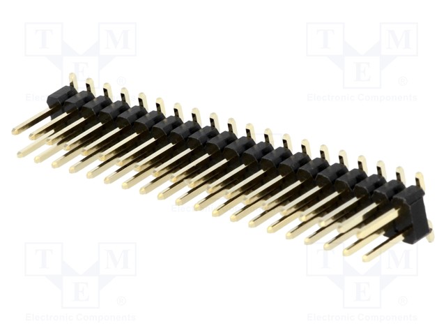 PIIKKIRIMA UROS - PIN: 40 - PYSTYSUORA - 2,54MM - SMT - 2X20 - 1A - Piikkirimaliittimet - ZL301-2X20P - 1