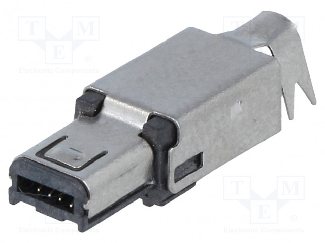 LIITIN: USB MINI HIROSE - PISTOKE - JUOTETTAVA - PIN: 4 - NAVAT: 4 - USB liittimet - MUSB-W4P - 1