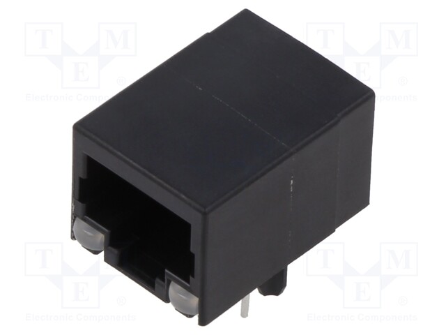 LIITIN: RJ45 - PISTORASIA - PIN: 8 - LED DIODIN KANSSA - 8P8C - THT - RJ liittimet - MTJ-88TX1-LP - 1