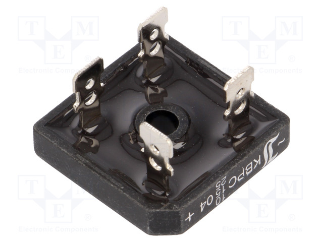 TASASUUNTAUSSILTA: YKSIVAIHEINEN - URMAX: 400V - UFMAX: 1,2V - KBPC - Tasasuuntaussillat - KBPC10152504FP - 1