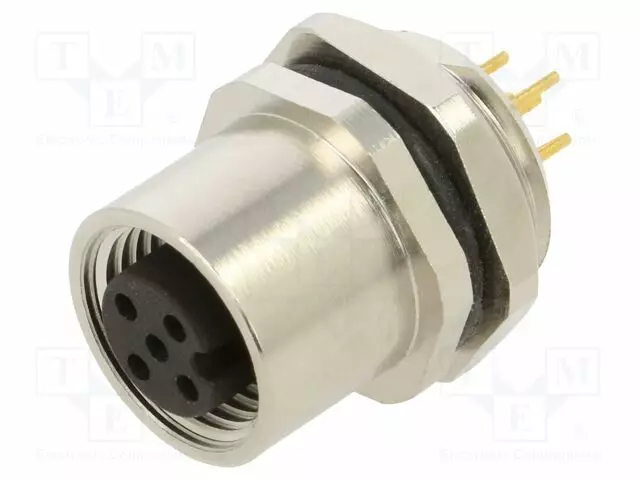 LIITIN: M12 - N LIITINAARAS - 2A - 60V - PIN: 5 - IP67 - SUORA - THT - Erikoisliittimet - 1220-05-T9CP - 1