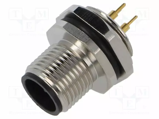 LIITIN: M12 - PISTORASIA - UROS - 4A - 250V - PIN: 4 - IP67 - SUORA - THT - Erikoisliittimet - 1230-04-T9CP - 1