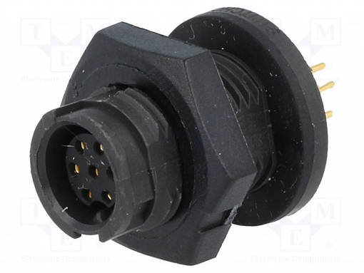 LIITIN: PYÖREÄT - N LIITINAARAS - 3A - 125V - PIN: 7 - EN2 - THT - IP68 - SWITCHCRAFT liittimet - EN2P7F26P - 1