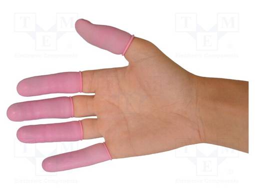 CLEANROOM-TARVIKKEET: SORMISUOJA - PINKKI - LATEX - M - Suojakäsineet - ERS-516750097P - 1