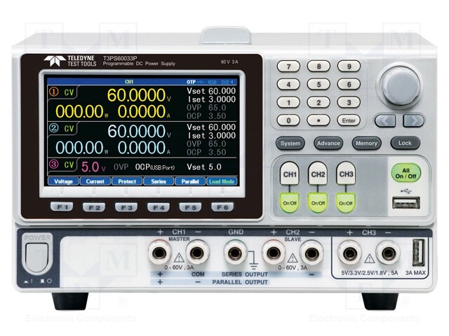 LABORATORY POWER SUPPLY: PROGRAMMABLE - MULTI-CHANNEL - CH: 3 - 0÷6A - Laboratorioteholähteet - LC-T3PS30063P - 1