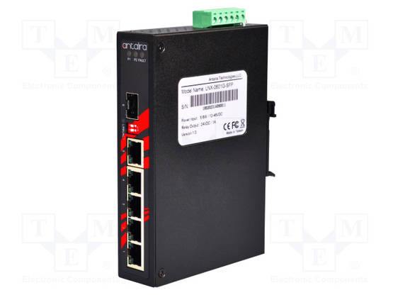 ETHERNET KYTKIN - PORTTIEN LUKU: 6 - 12÷48VDC - RJ45 - Teollisuusverkot - LNX-0601G-SFP - 1