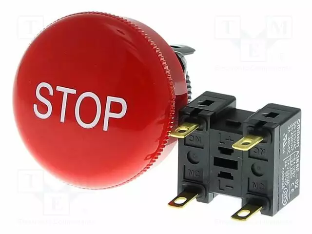HÄTÄKYTKIN - NC X2 - IP65 - Ø30MM - Taulukytkimet, standardi 16mm - A165E-S-02-STOP - 1