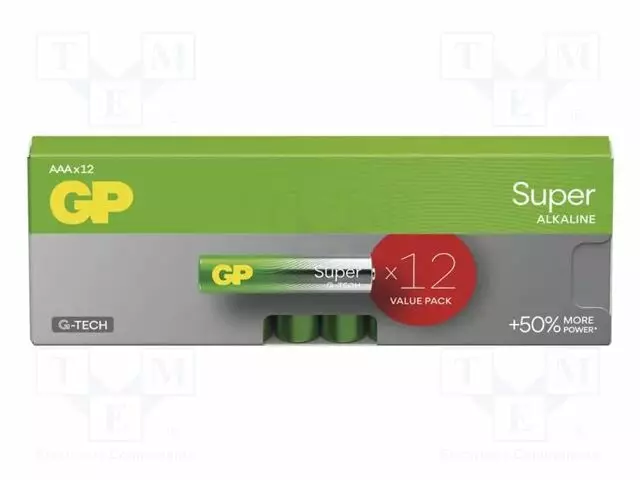 PARISTO: ALKALIPARISTO - AAA,R3 - 1,5V - EI-UUDELLEENLADATTAVA - Alkaliparistot - BAT-LR03X12SUPERGP - 1