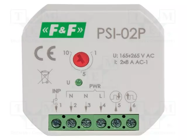 MUUNTAJA: JÄNNITTEET - RASIA-ASENNUS - 165÷265VAC - IP20 - 165÷265VAC - Teollisuus mittamuuntimet ja erottimet - PSI-02P - 1