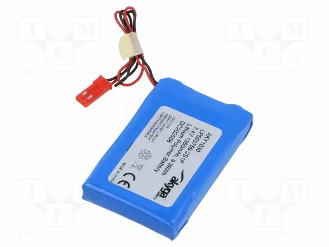 AKKU: LI-PO - 7,4V - 1358MAH - JOHDOT,JST SYP-02T-1 LIITOS - Akut - AKY-LP503759-2S1P - 1