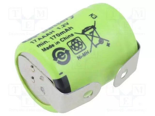 AKKU: NI-MH - 1/3AAA,1/3R03 - 1,2V - 170MAH - JUOTOSLEVYT - 1KPL - Akut - ACCU-13AAA170-GP - 1