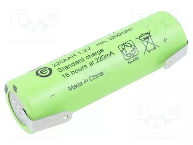 AKKU: NI-MH - AA - 1,2V - 2200MAH - JUOTOSLEVYT - Ø14,5X49,5MM - Akut - ACCU-AA2200-GP - 1