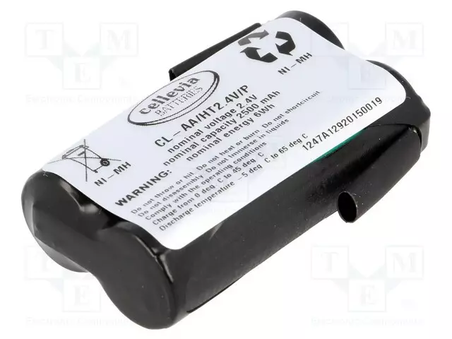 AKKU: NI-MH - AA - 2,4V - 2500MAH - JUOTOSLEVYT - KENNOJEN LUKUMÄÄRÄ: 2 - Akut - CL-AAHT2.4VP - 1