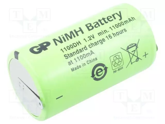 AKKU: NI-MH - D - 1,2V - 11000MAH - JUOTOSLEVYT - Ø33X60MM - Akut - ACCU-D11000-GP - 1