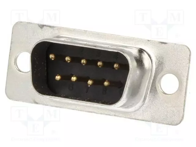 LIITIN: D-SUB - PIN: 9 - PISTOKE - UROS - JOHTOON - JUOTETTAVA - MUSTA - D liittimet - DB09-SP - 1