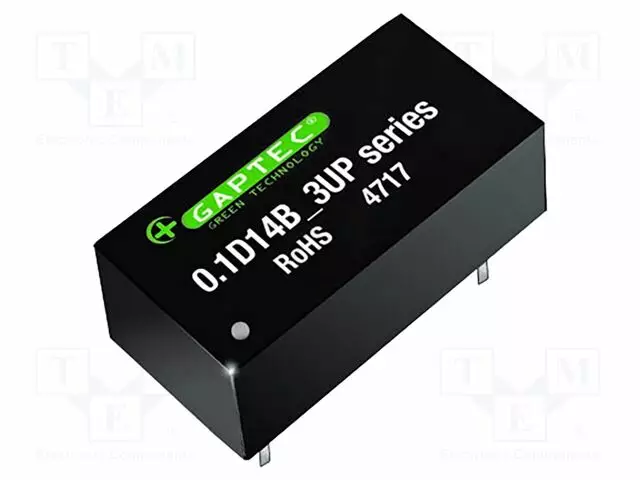 DC/DC MUUNNIN - 100MW - TULOJÄNNITE 4,4÷5,6VDC - LÄHTÖJÄNNITE 15VDC - ULÄH2: -15VDC - DC/DC muuntimet - 0.1D14B-0515D3UP - 1
