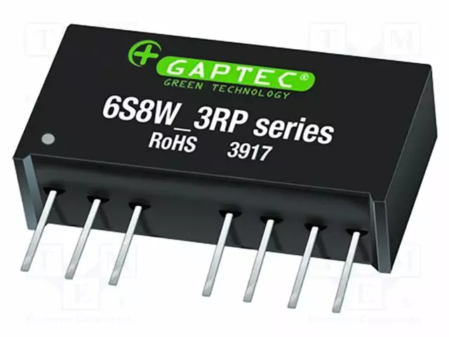 DC/DC MUUNNIN - 6W - TULOJÄNNITE 9÷18VDC - LÄHTÖJÄNNITE 5VDC - ILÄH: 1,2A - SIP8 - THT - DC/DC muuntimet - 6S8W-1205S3RP - 1