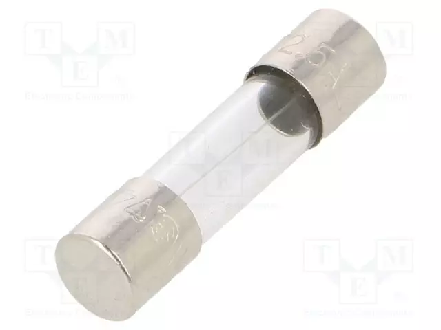 LIERIÖMÄINEN,LASISULAKE - 2,5A - 250VAC - Sulakkeet 5x20mm - hitaat - 021802.5TXP - 1