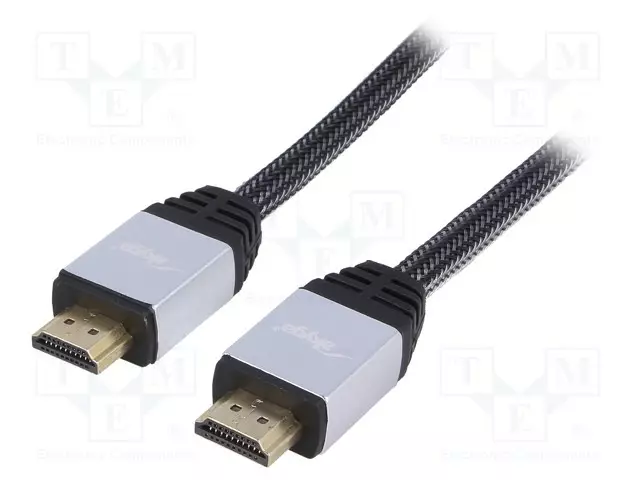 KAAPELI - HDMI-PISTOKE,MOLEMMIN PUOLIN - TEKSTIILI - 3M - MUSTA - HDMI, DVI, DisplayPort johdot - AK-HD-30P - 1